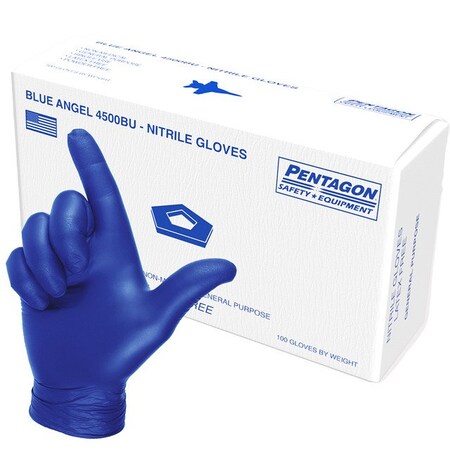 PENTAGON SAFETY EQUIPMENT Blue, 2XL, 5 mil, Nitrile Powder-Free